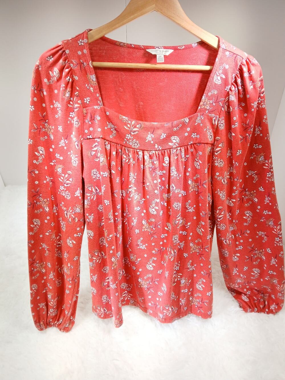 Lucky Brand Women's Long Sleeve Floral Top - Small